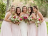 Brides and Bridesmaids Bouquets in Shades of Pink and Green