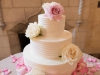 Wedding Cake with Pink and White Roses