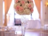 Elegant Elevated Centerpiece with White Hydrangea and Sophie Pink Roses