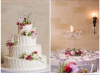 Wedding Cake with Flowers and Crystal Candleabra