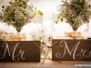 Mr. and Mrs. Signs with Flowers