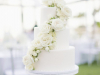 Wedding Cake with White Garden Playa Blanca Roses and Spray Roses