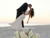 Bridal Bouquet with Couple on Beach