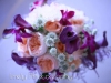 Bridal Bouquet with Plum Mini Calla Lilies, Juliette Garden Roses, and More