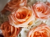 Tiffany peach roses and hydrangea forbridal bouquet