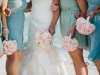 Pink and white bridal and bridesmaids bouquets