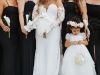 Close Up of Bridal Bouquet, Bridesmaids' Single Calla Lily, and Flower Girl with  Flower Halo and Rose Pompadour
