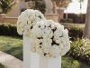 Columns in All White with Roses and Hydrangea