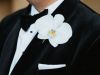 Close Up of Grooms' Orchid Boutonniere
