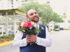 Groom with Bridal Bouquet