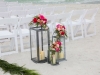 Grouping of Lanterns with Hot Pink and Coral Flowers