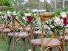 Florals on Aisle Chairs for Wedding Ceremony