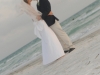 beach wedding bride and groom