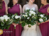 Bride and Bridesmaids with Tropical Leaf Bouquets and Flowers