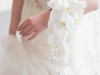 Close Up of Wrist Style Bridal Bouquet with Phalaenopsis Orchids