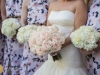 Bridesmaids' and Bride's Bouquet with Mondial Roses, Wedding Spirit Roses, and Hydrangea