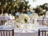 Guest Tables with 3 Cylinders of All White Hydrangeas
