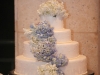 blue and white hydrangea wedding cake