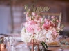 Table Centerpiece with hydrangea and stock roses