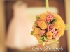 Pompadour ball in pink and yellow roses