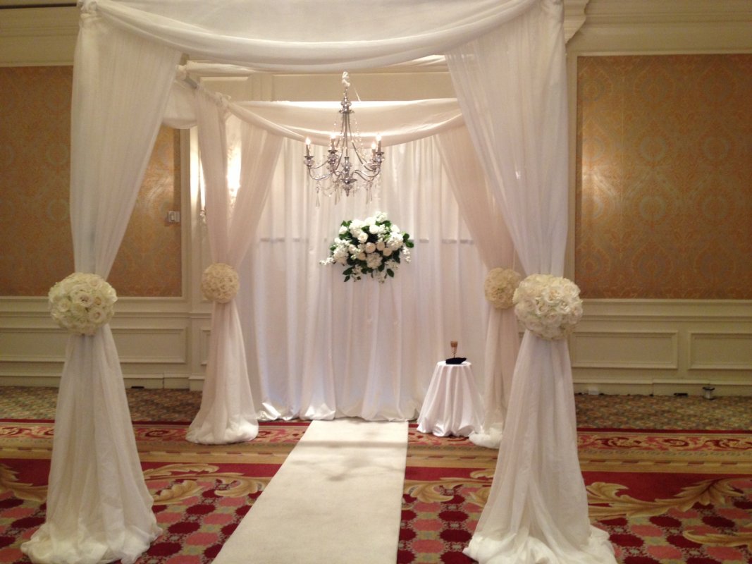 Gorgeous chuppah with chandelier