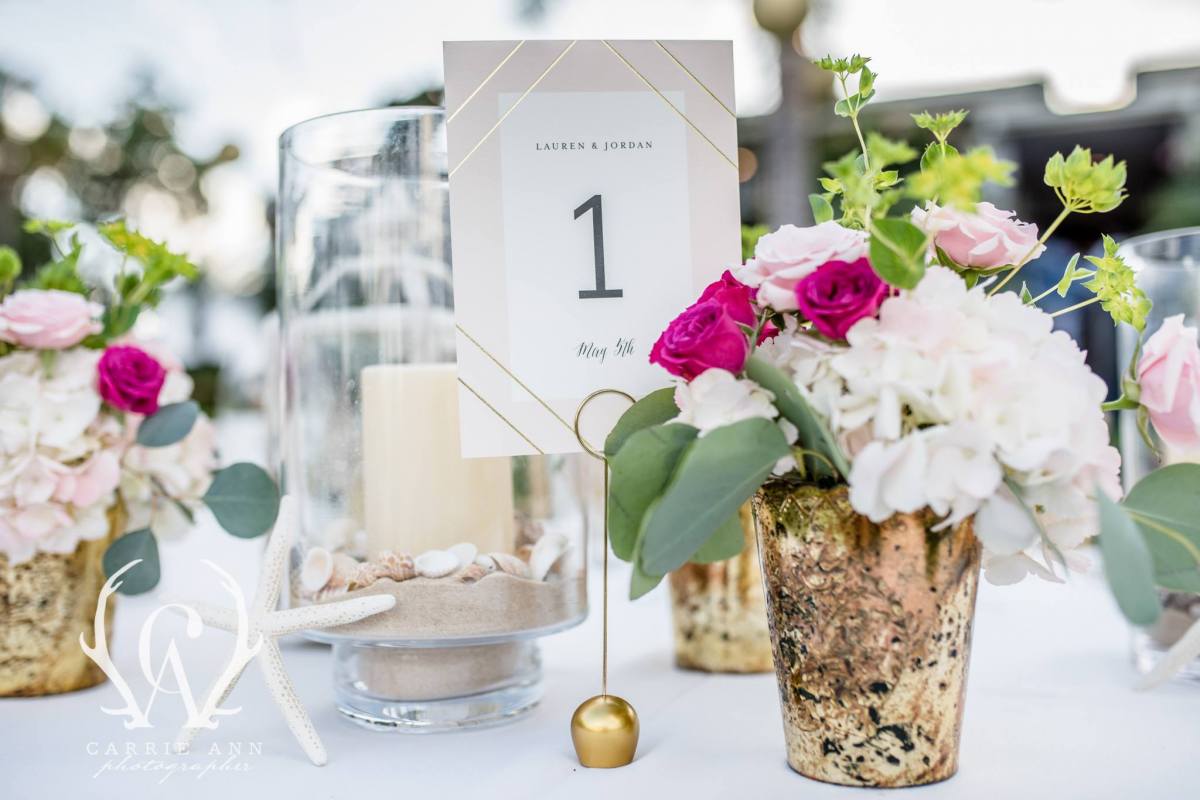 Table Number and Flowers