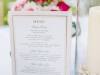 Close Up of Menu and Flowers