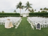 Harbourside Lawn with Rose Petals Down Wedding Aisle
