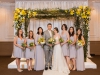 Bridal Party with Chuppah and Bouquets