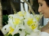White casa Blanca lilies with yellow dendrobium orchids