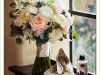 Garden Bridal Bouquet with Peach Shimmer Playa Blanca Roses