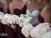 Bride Bouquet and Bridesmaids Bouquets with Blush Roses and Hydrangea