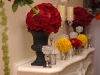 Mantel with topiaries and candles