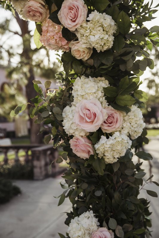 Details of Flowers on Ceremony Arch