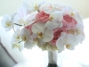 Bridal Bouquet with Pink and Cream Tones Orchids and Garden Roses