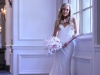 Bride with Bouquet and Floral Necklace in Pink and White