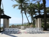 Ceremony Site with Pink Rose Petals and Small Florals Low Tides Terrace