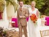 Bride and Groom with Tropical Bouquet