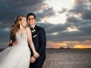 Beautiful Sunset Picture with Bride and Groom