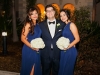 Bridesmaids in Blue with All White Bouquets