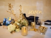 Guest Table with Gold Terrarium with Spray Roses