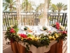 Macrame Arch Behind Sweetheart Table with Garland from Ceremony Arch